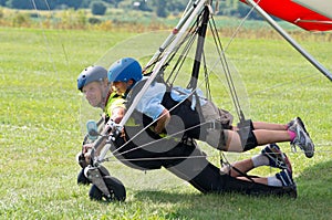 Tandem Hang Gliders Landed